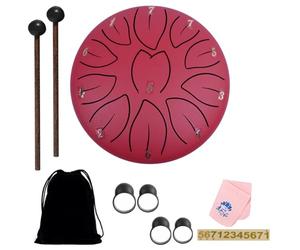 AMZLORD Tambor de Lluvia para jardín, Tambor Ch-akra para Lluvia al Aire Libre, Juego de Lluvia con Tambor, Tambor Ch-akra Impermeable Tambor de Lengua de Acero 15 cm 6 Pulgadas 11 Notas