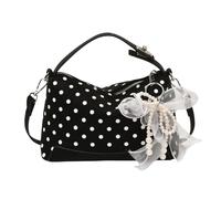 AMZLORD Women PU Polka Dot Underarm Bags Large Capacity for Office | Shoulder Handbag with Pendant Top-Handle Bag for Daily Work Outing and Social Occasions