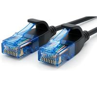 AmzNet 1x 10m CAT6 Slim RJ45 U/UTP Cable LAN Gigabit - Negro | Cable de red flexible CAT6 Slim, RJ45, U/UTP, 1 Gbit/s, 250 Hz y cobre.