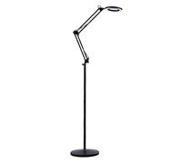 AMZOAKUD Lámpara de pie Luz de Piso LED Ajustable con Aumento 8X 2 temperaturas de Color Interruptor de Cable Lámpara de Lectura para el Cuidado de los Ojos Lámpara de pie (Color: Negro)