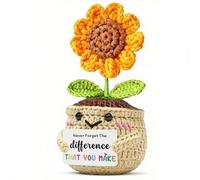 AMZQ Ganchillo de girasol positivo hecho a mano, regalos de agradecimiento para mujeres, regalo positivo para profesores, mamá, amiga, compañera de trabajo, nunca olvides lo diferente que haces