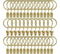 AMZSEVEN 40 Anillos de Cortina con Clips, Ganchos Fuertes para Cortinas en el Soporte de la Barra de tensión, 1.26 Pulgadas de diámetro Interior, Ojales de Metal, Cortinas Decorativas para Ventanas,