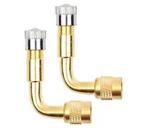 AMZSKU 2 Unidades de extensión de válvula de 90 Grados, de Cobre, Adaptador de válvula Angular, extensión de válvula de neumático, para Coche, Moto, Bicicleta o Scooter