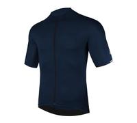 AMZSPORT Maillot de Ciclismo Hombre Manga Corta con Cremallera y Bolsillos Camiseta Técnica de Secado Rápido para Ciclismo Carretera y MTB Azul Marino L