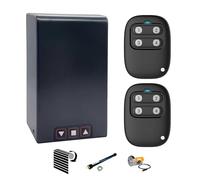 AMZsystems Cuadro de Maniobras para Motor de Puerta Enrollable, 230V, Kit con 2 Mandos a Distancia, Pulsadores Exteriores, Salida Fotocélula, 433MHz Rolling Code, Gris