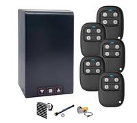 AMZsystems Cuadro de Maniobras para Motor de Puerta Enrollable, 230V, Kit con 5 Mandos a Distancia, Pulsadores Exteriores, Salida Fotocélula, 433MHz Rolling Code, Gris