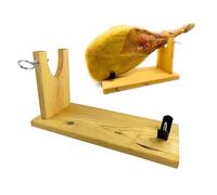 AMZSystems Jamonero de Madera Profesional Tipo Gondola Soporte Corte Pata y Paleta de Jamon iberico Serrano con Agarre metalico Facil Montaje Fabricado en España (Jamonero)