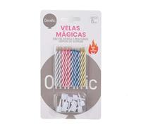 AMZSystems - Pack 10 Velas Mágicas de Cumpleaños que No se Apagan Decoración Fiesta Infantil y Adultos Sorpresa Divertida Tarta Aniversario Globos Fiestas ads
