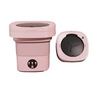 AMZTEMU 12L Portable washing machine, Mini lavadora portatil con centrifugado, Lavadora pequeña para Ropa de Bebé, Ropa Interior o Artículos Pequeños, Dormitorio, Camping -EU Power(rosa)