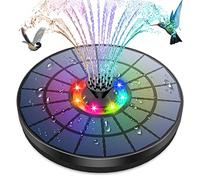 AMZtime LED Fuente Solar Jardin 5.5W LED Fuente Solar para Estanque Bomba de Agua Solar con 6 Estilos para Estanque de Jardín, Baños para Pájaros, Circulación de Agua para Oxígeno
