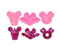 AMZTOART 3 moldes de silicona de resina para teléfono, ratón de 1.5 pulgadas con forma de oreja mordida, arte en la parte superior del teléfono, molde epoxi brillante para carrete de insignia