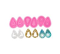 AMZTOART Art DIY - Moldes de resina de silicona para aretes de copo de nieve y árbol, moldes de resina para hacer manualidades con moldes epoxi (YMDY0772+DY0773+DY0861))