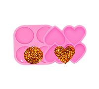 AMZTOART Moldes de resina superbrillante para agarre de teléfono, moldes de silicona para carrete de insignia, diseño de soportes de teléfono (YMDY0533+DY1125)