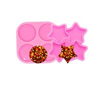 AMZTOART Moldes de resina superbrillante para agarre de teléfono, moldes de silicona para carrete de insignia, diseño de soportes de teléfono (YMDY0533+DY1127)