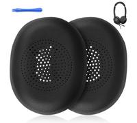 Amztour Almohadillas de Repuest para Jabra Evolve2 65/Evolve2 40 para Jabra Elite 45H Almohadillas de Cuero de Proteína más Suave Calidad de Audio sin Pérdidas (Negro)