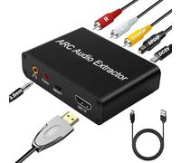 Amztour DAC Convertidor 192kHz Extractor de Audio HDMI ARC Óptico Toslink Coaxial a RCA L/R 3.5mm Jack Compatible con amplificadores de barra de sonido HDTV