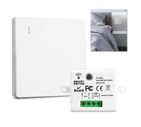 Amztour Interruptor inalámbrico 433MHz 220V Interruptor Inalambrico Seguridad del Transmisor de RF y Controlador Receptor Sin Cableado Control Remoto Hasta 30-200m para Lámpara y Electrodomésticos