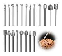 Amztour Limas Rotativas De Acero Juego De 20 Fresas Rotativas De Metal Duro Fresas Para Metal Madera Y Plástico Para Tallar Esmerilar Y Pulir Compatibles Con Herramientas Rotativas y Fresadoras