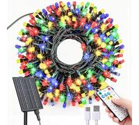 Amzxart Luces Navidad Exterior Solar, 105ft 300LED Luces Solares Led Exterior Jardin, 19 Modos, IP65 Impermeable Luce Natal Exteriores para BalcóN, JardíN, árbol de Navidad, Colorido