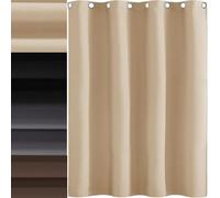 AMZYU Cortinas Opacas 1 Pieza, 70 x 250 cm Poliéster Color Sólido Vertical Cortinas Anti Luz Cortina Acustico Moderna Decoración Ventanas para Habitación Dormitorio, Color Crema