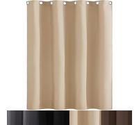 AMZYU Cortinas Opacas Cortas 1 Pieza, 120 x 100 cm Poliéster Color Sólido Vertical Cortinas Aislantes Termicas Moderna Decoración Ventanas para Dormitorio, Salón, Color Crema