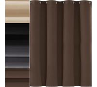 AMZYU Cortinas Salon Opacas 1 Pieza, 110 x 200 cm Modernas Decorativas Cortinas Aislantes Termicas Separador de Ambientes para Dormitorio, Salón, Marrón