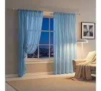 AMZYU Cortinas Transparente Salon 100 x 255 cm Color Sólido Elegantes Translúcido Cortinas Modernas Separador de Ambientes para Ventana Habitación, Azul Cielo