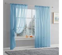AMZYU Cortinas Transparente Salon 100 x 255 cm Suaves Ligeras Translúcido Cortinas Modernas Modernas Decorativas para Ventana Habitación, Azul Cielo
