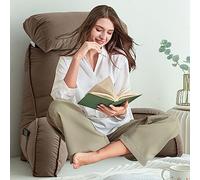 AMZZHAO Almohada De Lectura,Almohada De Apoyo para La Espalda,Cojín De Apoyo Lumbar,con Rollo De Cuello Desmontable,para Silla de Cama para Leer/relajar/Ver la televisión