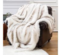 AMZZHAO Manta de Piel Sintética Elegante y Esponjosa, Decoración Acogedora de Lujo Suave, Gruesa y Cálida para Invierno, para Dormitorio, Sofá, Sillón y Cama