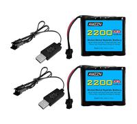 AMZZN 2 baterías de 4,8V 2200mAh AA NiMH con Enchufe SM-2P y Cargador USB Apto para Excavadora remota SY-E511, E562 TD141 RC vehículo, camión y Todoterreno