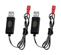 AMZZN 2 Cables de Carga USB de 4,8V con Conector JST-2P para excavadoras RC, Camiones, Tanques, vehículos de ingeniería, Coches RC y vehículos Stunt,4,8V NiCd o NiMH o Lipo batería Cable de Carga