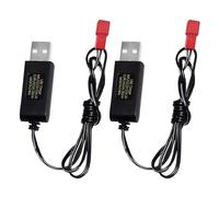 AMZZN 2 Cables de Carga USB de 6,0V con Conector JST-2P Apto para excavadoras RC, Camiones, Tanques, vehículos de ingeniería, Coches RC; 6,0V NiCd o NiMH o Lipo batería Cargador USB