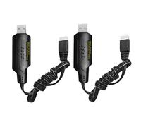 AMZZN 2 Cargadores USB 2S 7,4V 1A para 7,4V 2S batería Lipo con Conector XH-3P; Control Remoto para Coche, Barco de Control Remoto, dron, Pistola de Aire 7,4V, Cable de Carga USB de la batería