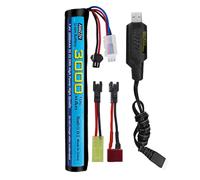 AMZZN 7,4V 10C 3000mAh SM-2P Enchufe Li-Ion batería con Cargador USB para SRB1200 SRB400 SRB400-SUB MP5K M4 M110 Pistola de Juguete Pistola de Aire comprimido Mando a Distancia dron del Coche