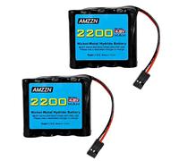 AMZZN La batería 2PCS 4.8V 2200mAh AA Nimh Tiene un Conector Hitec para vehículos RC, Receptores RC, Avión RC, batería Recargable de Alta Capacidad con Control Remoto