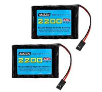 AMZZN La batería 2PCS 6.0V 2200mAh AA Nimh Tiene un Conector Hitec para vehículos RC, Receptores RC, Avión RC, batería Recargable de Alta Capacidad con Control Remoto