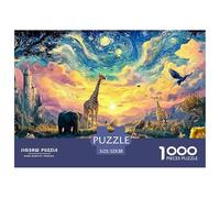 An African Savannah at Sunset 1000 Pcs Stabiler Karton Puzzle Kitten Stressabbau Kreatives Spiel Puzzles Als Geburtstagsgeschenke 52x38cm/1000pcs