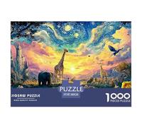 An African Savannah at Sunset 1000 Stück Premium-Karton Puzzle Kitten Stressabbau Familienspiel Puzzles Als Wohnaccessoires 38x26cm/1000pcs