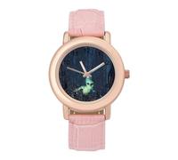 An Alien in Mystic Forest - Reloj de pulsera para mujer, elegante, analógico, de cuarzo, correa de piel