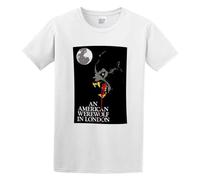 An American Werewolf In London Horror Movie T-Shirt Graphic tee Printed Top Mens White Shirt XXL
