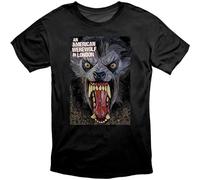 An American Werewolf In London Scary Horror T-Shirt Graphic tee Printed Top Mens Black Shirt 3XL