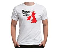 an American Werewolf in London T Tshirts Camisetas y Tops Horror Movie Poster Inspired Wolf UK Map(XX-Large)
