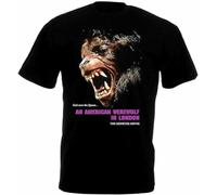 an American Werewolf in London V.3 T Tshirts Camisetas y Tops Black Movie Poster Black(XX-Large)
