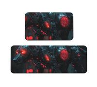 An Angry - Juego de 2 tapetes de cocina mecánicos de madera antideslizantes para cocina, antifatiga, tapetes largos para el hogar y la oficina