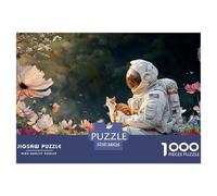 An Astronaut in A Spacesuit 1000 Stück Premium-Karton Puzzle Astronaut Lebendige Bilder Familienspiel Puzzles Als Wohnaccessoires 38x26cm/1000pcs