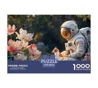 An Astronaut in A Spacesuit 1000 Stück Premium-Karton Puzzle Astronaut Lebendige Bilder Kreatives Spiel Puzzles Als Geburtstagsgeschenke 38x26cm/1000pcs