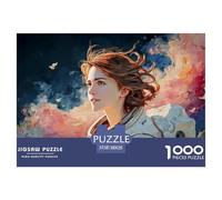 An Astronaut Woman 1000 Pcs Ökopapier Puzzle Kitten Stressabbau Familienspiel Puzzles Als Wohnaccessoires 38x26cm/1000pcs