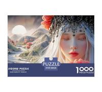 An Elegant and Modern Woman 1000 Pcs Premium-Karton Puzzle Girl with Ornate Jewelry Stressabbau Familienspiel Puzzles Als Geburtstagsgeschenke 38x26cm/1000pcs