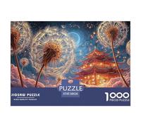 An Endless Field of Dandel 1000 Piezas Corte Preciso Rompecabezas Dandelion and Temple Vibrante Jigsaw Regalo Niños 38x26cm/1000pcs